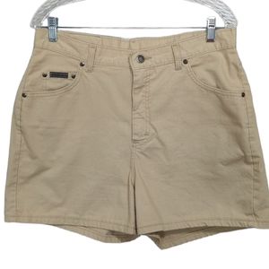 Vintage riveted Tan Brown by Lee high-waist khaki shorts size 14